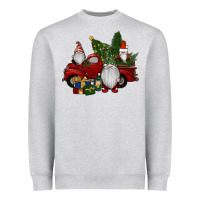 Heather Grey christmas gnomes with truck Heavyweight Sweatshirt - RanaPortraitStore
