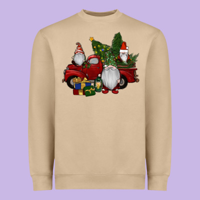 Christmas Gnomes With Truck Heavyweight Sweatshirt Designed By Ranaportraitstore