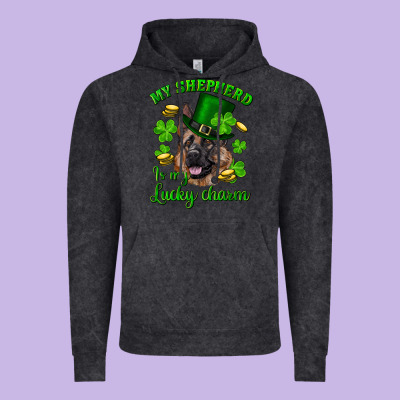 St.patrick's Day My Shepherd Is My Lucky Charm Vintage Hoodie Designed By Ranaportraitstore