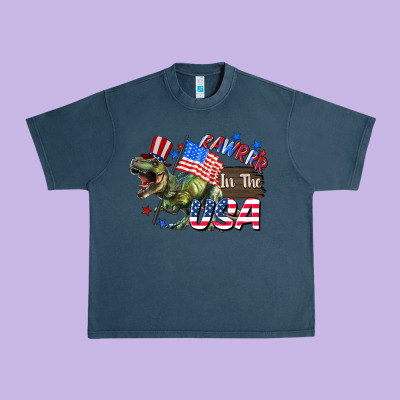 Rawrrr In The Usa 4th Of July Urban Heavy Tee Designed By Cowgirlartshop
