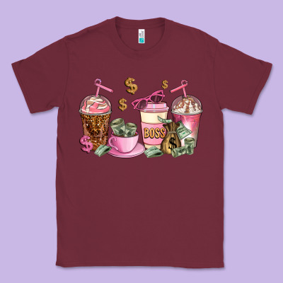 Boss Lady Coffee Cups Classic Tee Designed By Adodesignshop