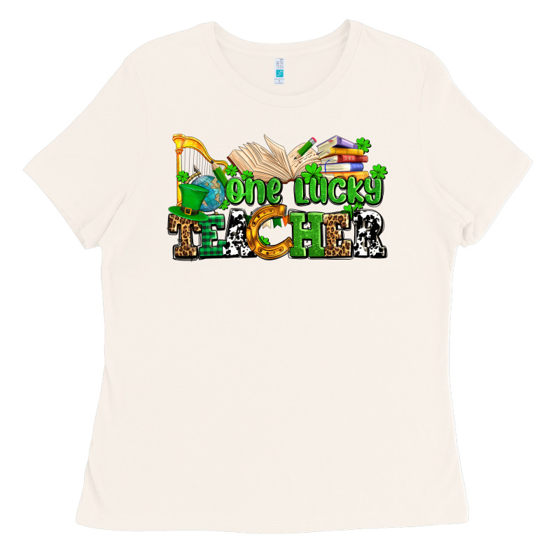 One Lucky Teacher Ladies Tee by AdoDesignShop | Teevron