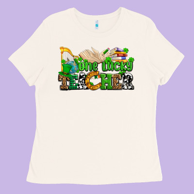One Lucky Teacher Ladies Tee Designed By Adodesignshop