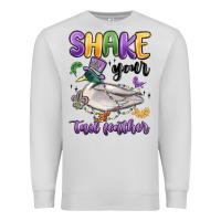 Dove Grey shake your tail feather mardi gras Premium Sweatshirt - MaliasSmallBusiness
