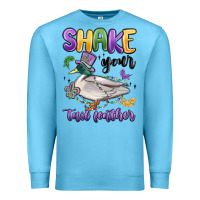 Ocean Blue shake your tail feather mardi gras Premium Sweatshirt - MaliasSmallBusiness