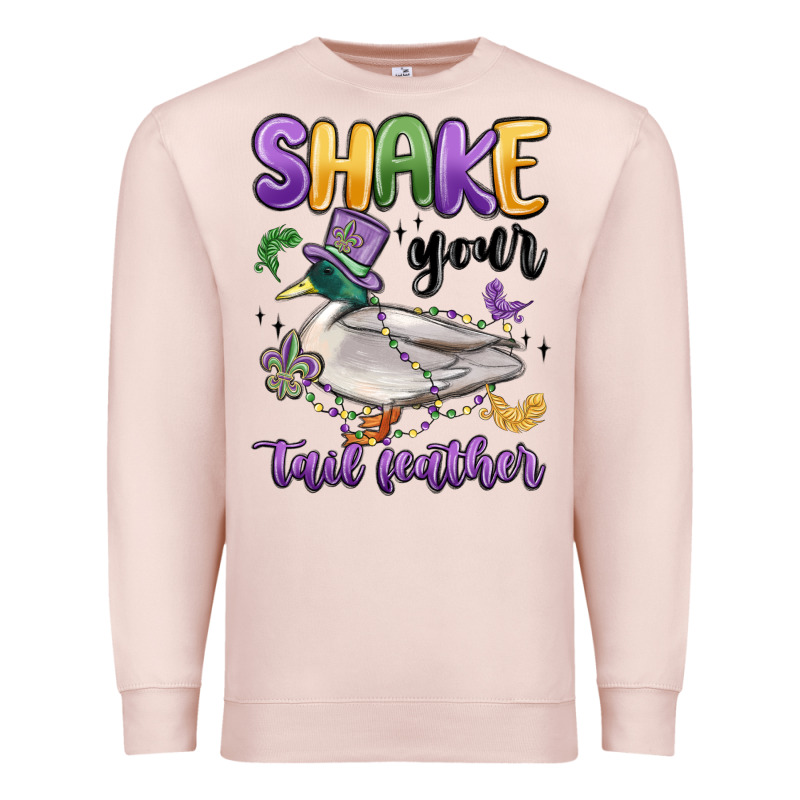 Shake Your Tail Feather Mardi Gras Premium Sweatshirt by MaliasSmallBusiness | Teevron