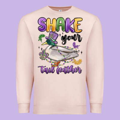 Shake Your Tail Feather Mardi Gras Premium Sweatshirt Designed By Maliassmallbusiness