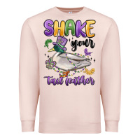 Pale Pink shake your tail feather mardi gras Premium Sweatshirt - MaliasSmallBusiness