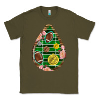 Army Green american football and western roses teardrop Classic Tee - BundleAndBundleShop