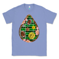 Colony Blue american football and western roses teardrop Classic Tee - BundleAndBundleShop