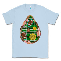 Dusty Blue american football and western roses teardrop Classic Tee - BundleAndBundleShop