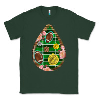 Sports Green american football and western roses teardrop Classic Tee - BundleAndBundleShop