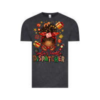 Vintage Black santa's favorite dispatcher afro messy bun Vintage Tee - texasbilliewilder