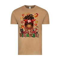 Santa's Favorite Dispatcher Afro Messy Bun Vintage Tee | Teevron
