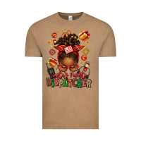 Vintage Coffee santa's favorite dispatcher afro messy bun Vintage Tee - texasbilliewilder