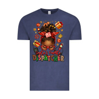 Vintage Denim santa's favorite dispatcher afro messy bun Vintage Tee - texasbilliewilder