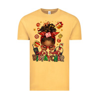 Vintage Mustard santa's favorite dispatcher afro messy bun Vintage Tee - texasbilliewilder