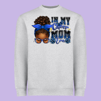 In My Cheer Mom Era Afro Messy Bun Heavyweight Sweatshirt Designed By Texasbilliewilder
