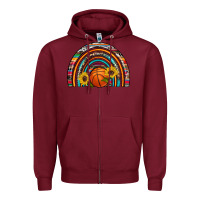 Burgundy basketball rainbow Zipper Hoodie - Artiststas
