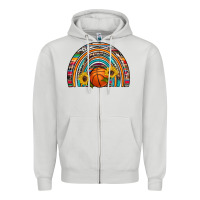Dove Grey basketball rainbow Zipper Hoodie - Artiststas
