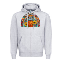 Heather Grey basketball rainbow Zipper Hoodie - Artiststas
