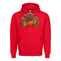 Red basketball rainbow Zipper Hoodie - Artiststas