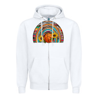 White basketball rainbow Zipper Hoodie - Artiststas