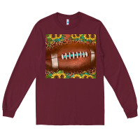 Burgundy football leopard turquoise sunflower Long Sleeve Tee - JahusDesignShop