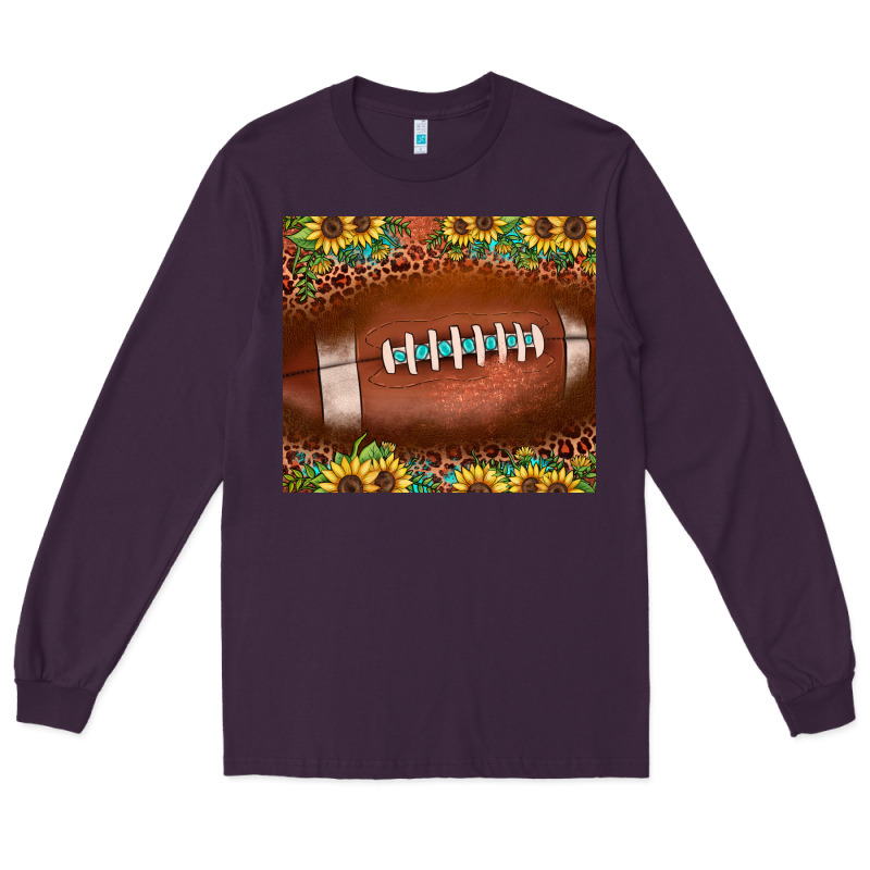 Football Leopard Turquoise Sunflower Long Sleeve Tee by JahusDesignShop | Teevron