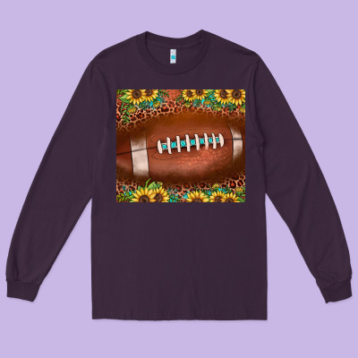 Football Leopard Turquoise Sunflower Long Sleeve Tee Designed By Jahusdesignshop