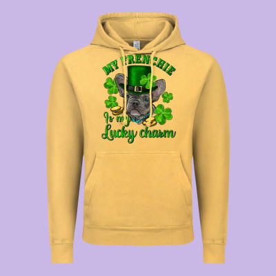 St.patrick's Day My French Bulldog Is My Lucky Charm Vintage Hoodie Designed By Ranaportraitstore
