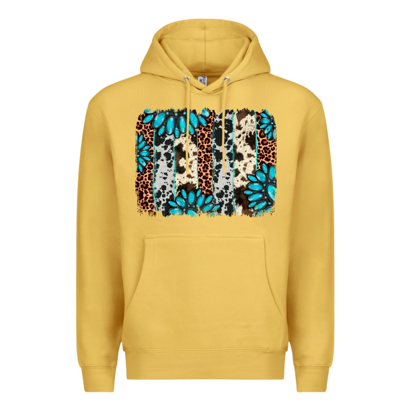 Gemstone Leopard Cowhide Brushstroke Premium Hoodie by AdoDesignShop | Teevron