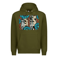 Army Green gemstone leopard cowhide brushstroke Premium Hoodie - AdoDesignShop
