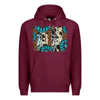 Burgundy gemstone leopard cowhide brushstroke Premium Hoodie - AdoDesignShop