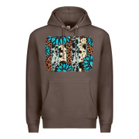 Coffee gemstone leopard cowhide brushstroke Premium Hoodie - AdoDesignShop