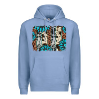 Colony Blue gemstone leopard cowhide brushstroke Premium Hoodie - AdoDesignShop