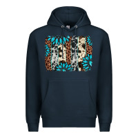 Navy gemstone leopard cowhide brushstroke Premium Hoodie - AdoDesignShop