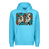 Ocean Blue gemstone leopard cowhide brushstroke Premium Hoodie - AdoDesignShop