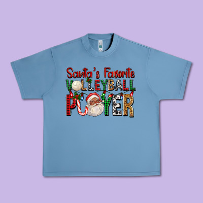 Afro Santa's Favorite Volleyball Player For Christ Urban Heavy Tee Designed By Fadigitalartstudio