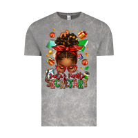 Cloud Rock santa's favorite secretary afro messy bun Vintage Tee - texasbilliewilder