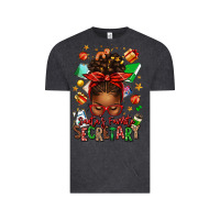 Vintage Black santa's favorite secretary afro messy bun Vintage Tee - texasbilliewilder