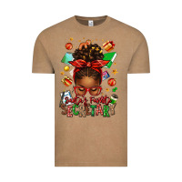 Vintage Coffee santa's favorite secretary afro messy bun Vintage Tee - texasbilliewilder
