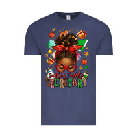 Vintage Denim santa's favorite secretary afro messy bun Vintage Tee - texasbilliewilder