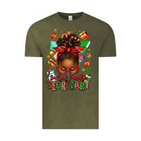 Vintage Olive santa's favorite secretary afro messy bun Vintage Tee - texasbilliewilder