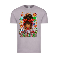 Vintage Zinc santa's favorite secretary afro messy bun Vintage Tee - texasbilliewilder