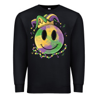 Black smiley face mardi gras Premium Sweatshirt - MaliasSmallBusiness