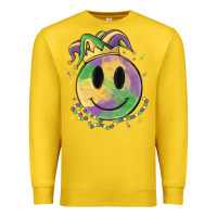 Lemon smiley face mardi gras Premium Sweatshirt - MaliasSmallBusiness