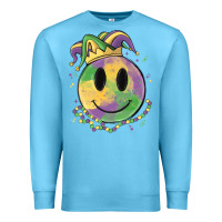 Ocean Blue smiley face mardi gras Premium Sweatshirt - MaliasSmallBusiness