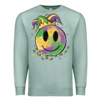 Seafoam smiley face mardi gras Premium Sweatshirt - MaliasSmallBusiness