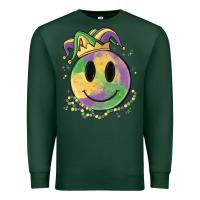 Sports Green smiley face mardi gras Premium Sweatshirt - MaliasSmallBusiness
